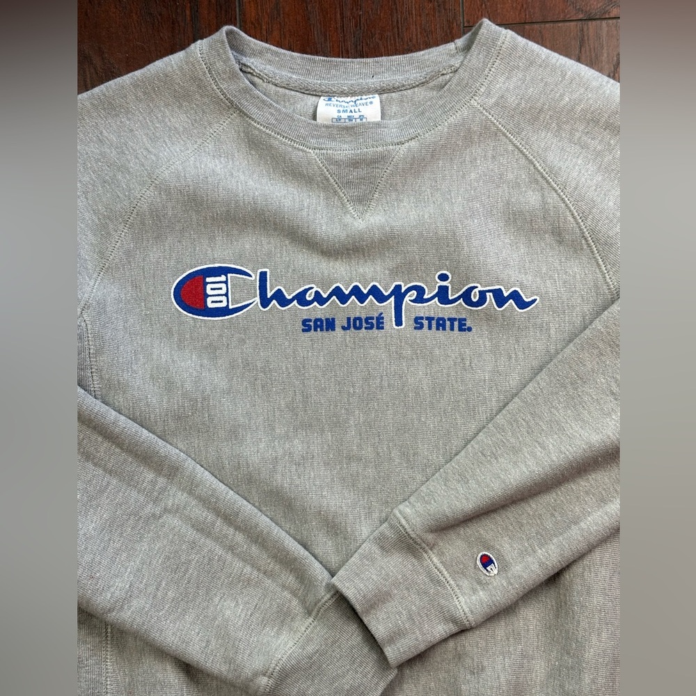 Champion San José State University Reverse weave pullover crew neck sweater